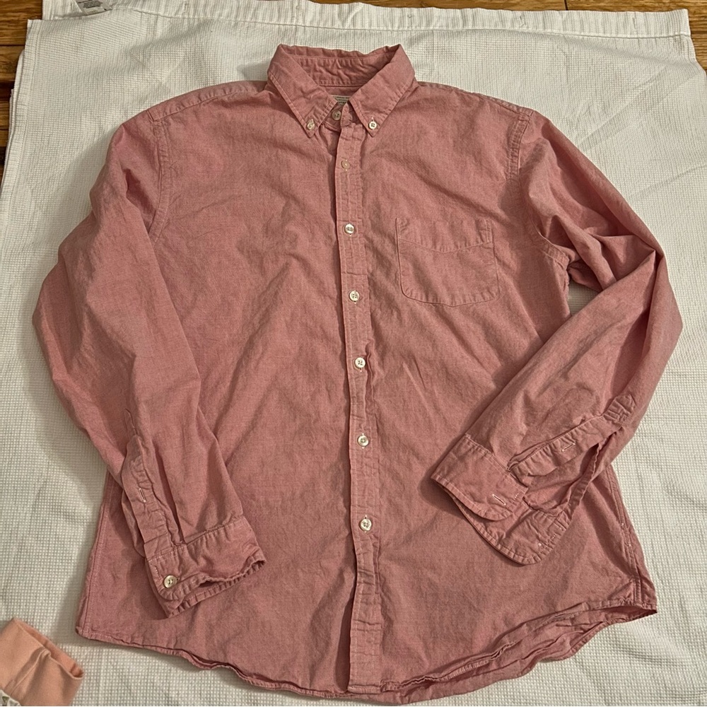 J. Crew Men's Casual Button-Down Shirt in Light Red